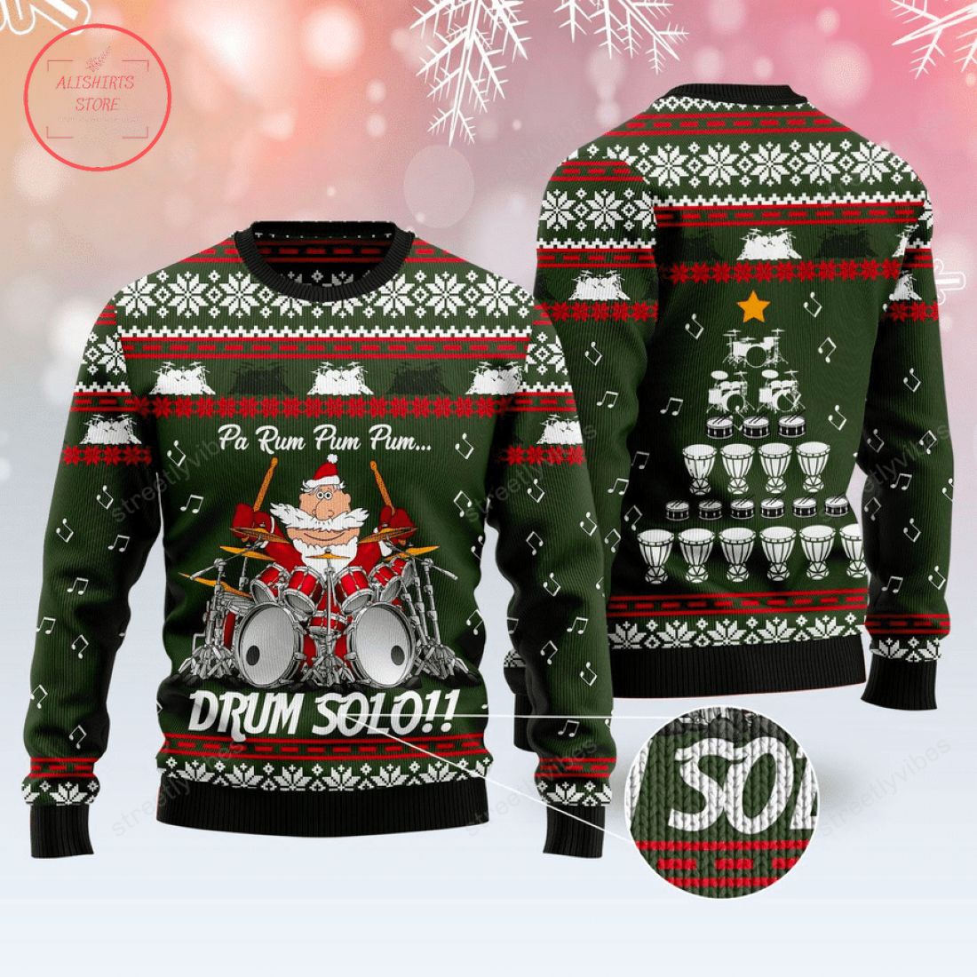 Drum Solo Ugly Christmas Sweater