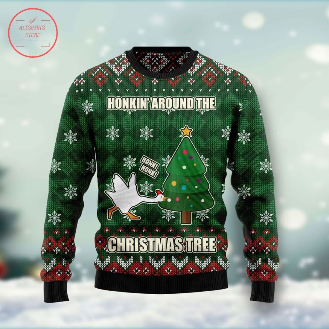 Duck Honkin Around Christmas Ugly Christmas Sweater