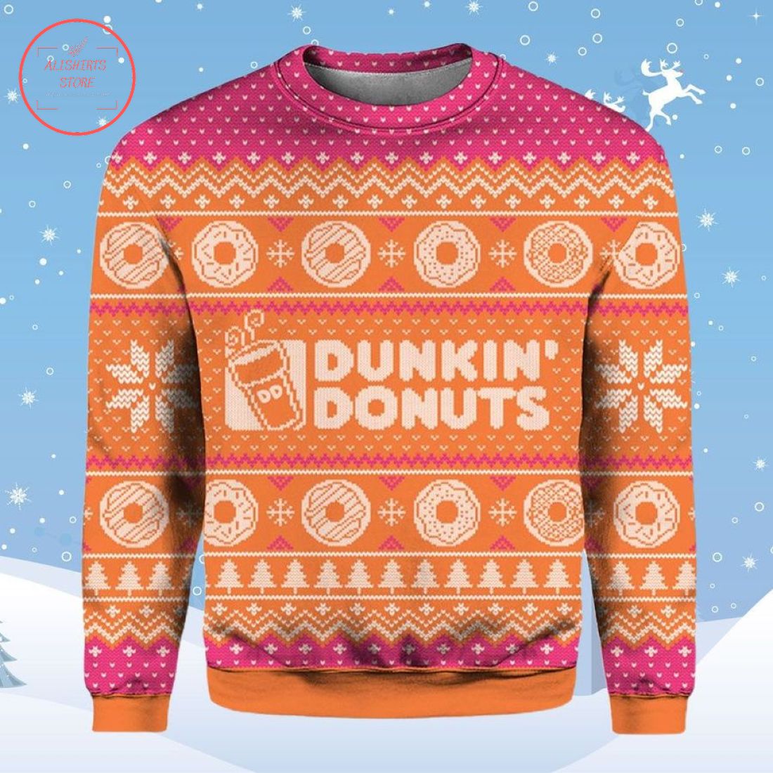 Dunkin Donuts Ugly Christmas Sweater