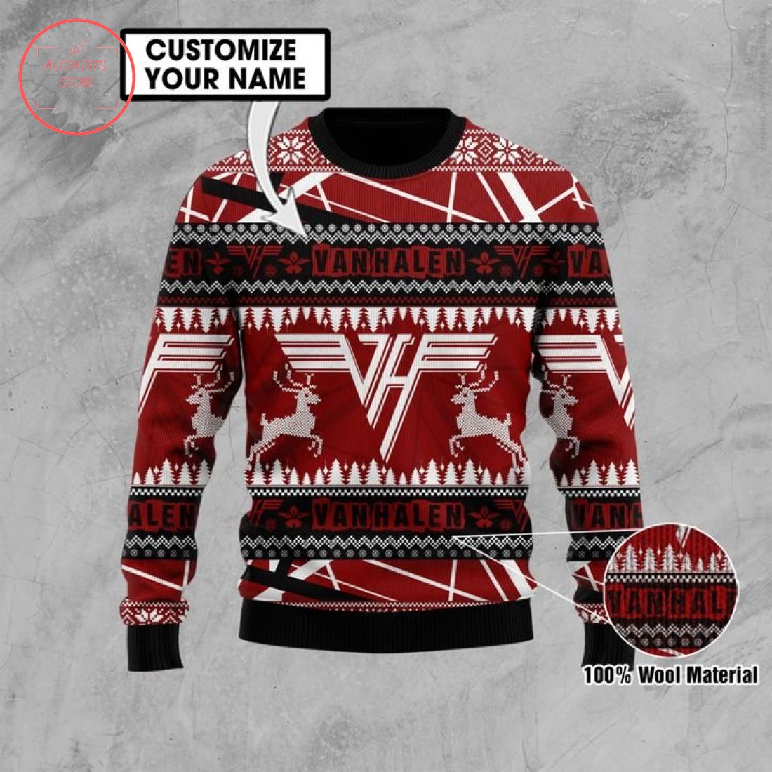 Eddie Van Halen Ugly Christmas Sweater