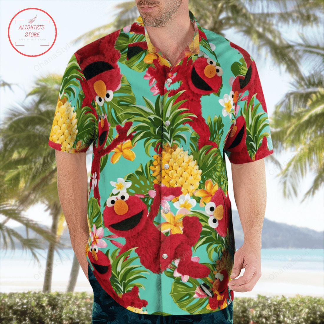 Elmo Tropical Hawaiian Shirt