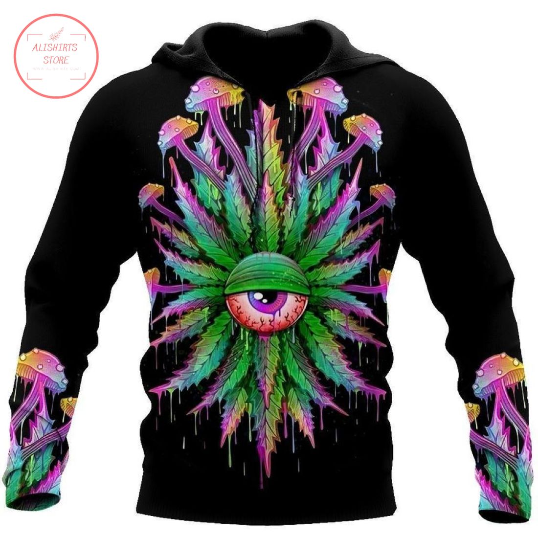 Eye Of Mushroom Hippie Hoodie