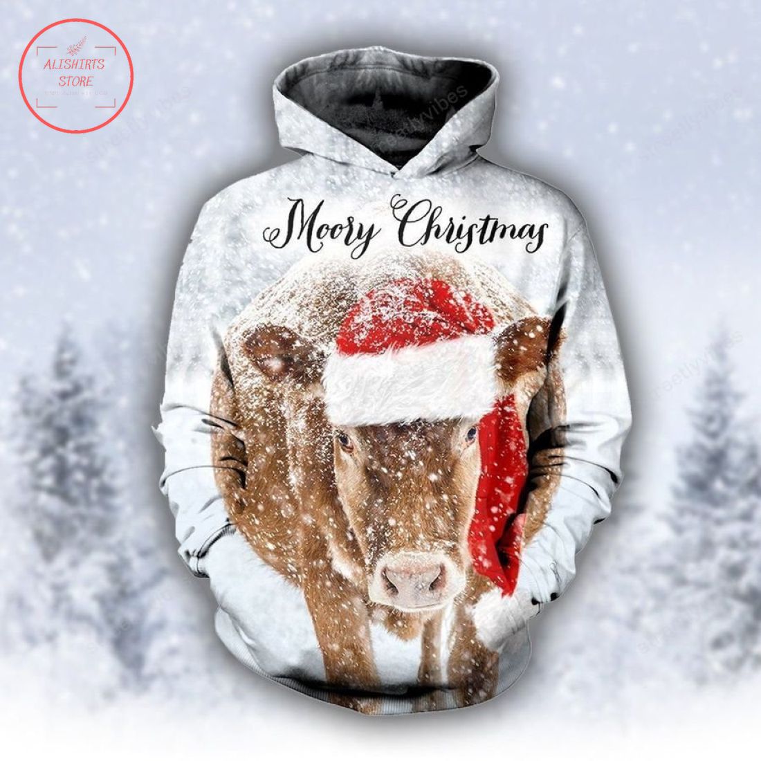 Farmer Cow Merry Christmas 3d Hoodies