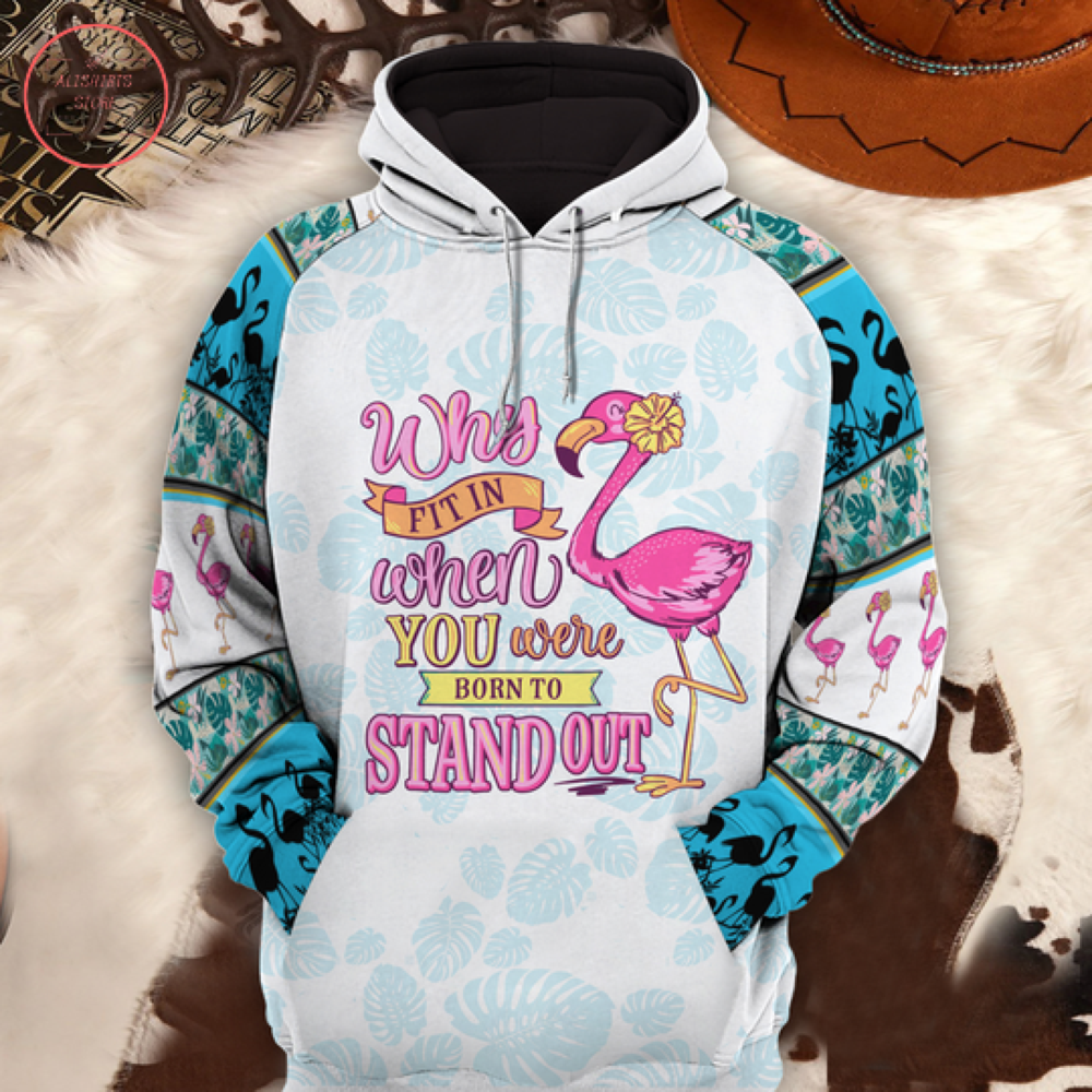 Flamingo Why Fit In 3d Hoodie