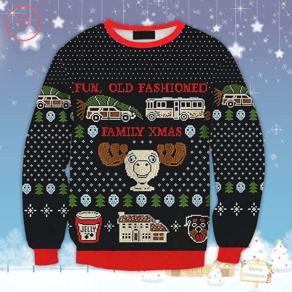 Fun Old Fashioned Family Xmas Ugly Christmas Sweater