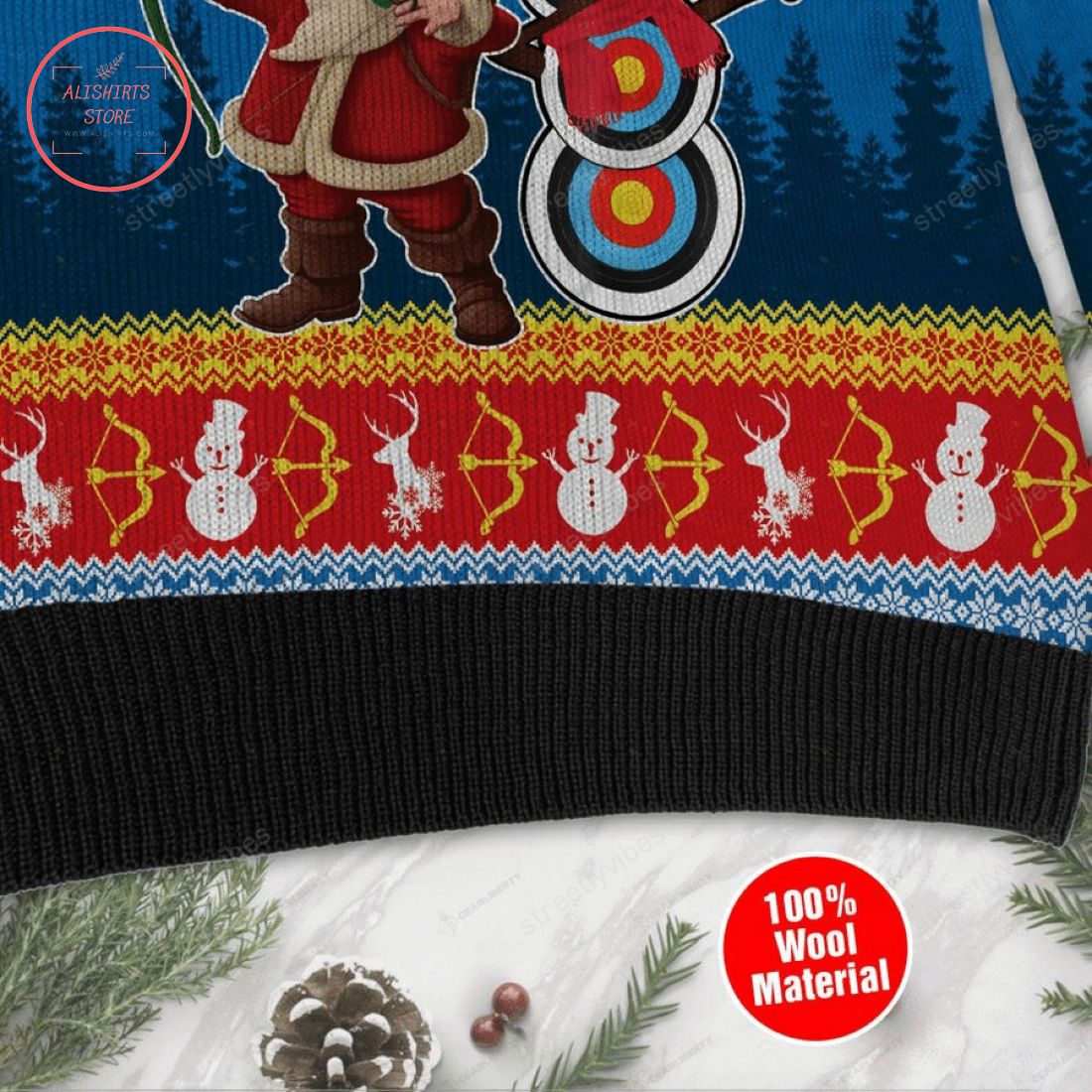 Funny Christmas Santa Claus Archery Ugly Sweater