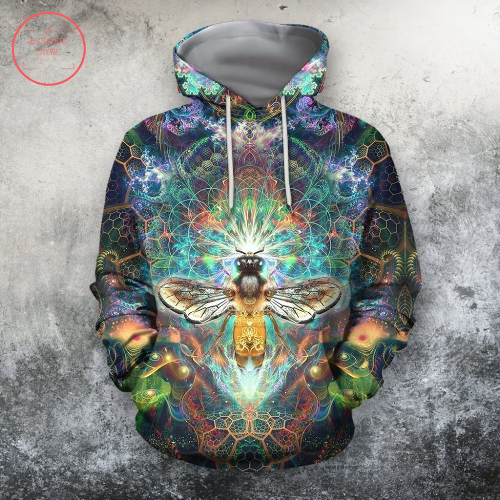 Galaxy Bumble Bee 3D Hippie Hoodie