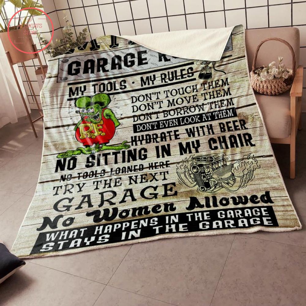 Garage Rules of Rat Fink Alien Blanket