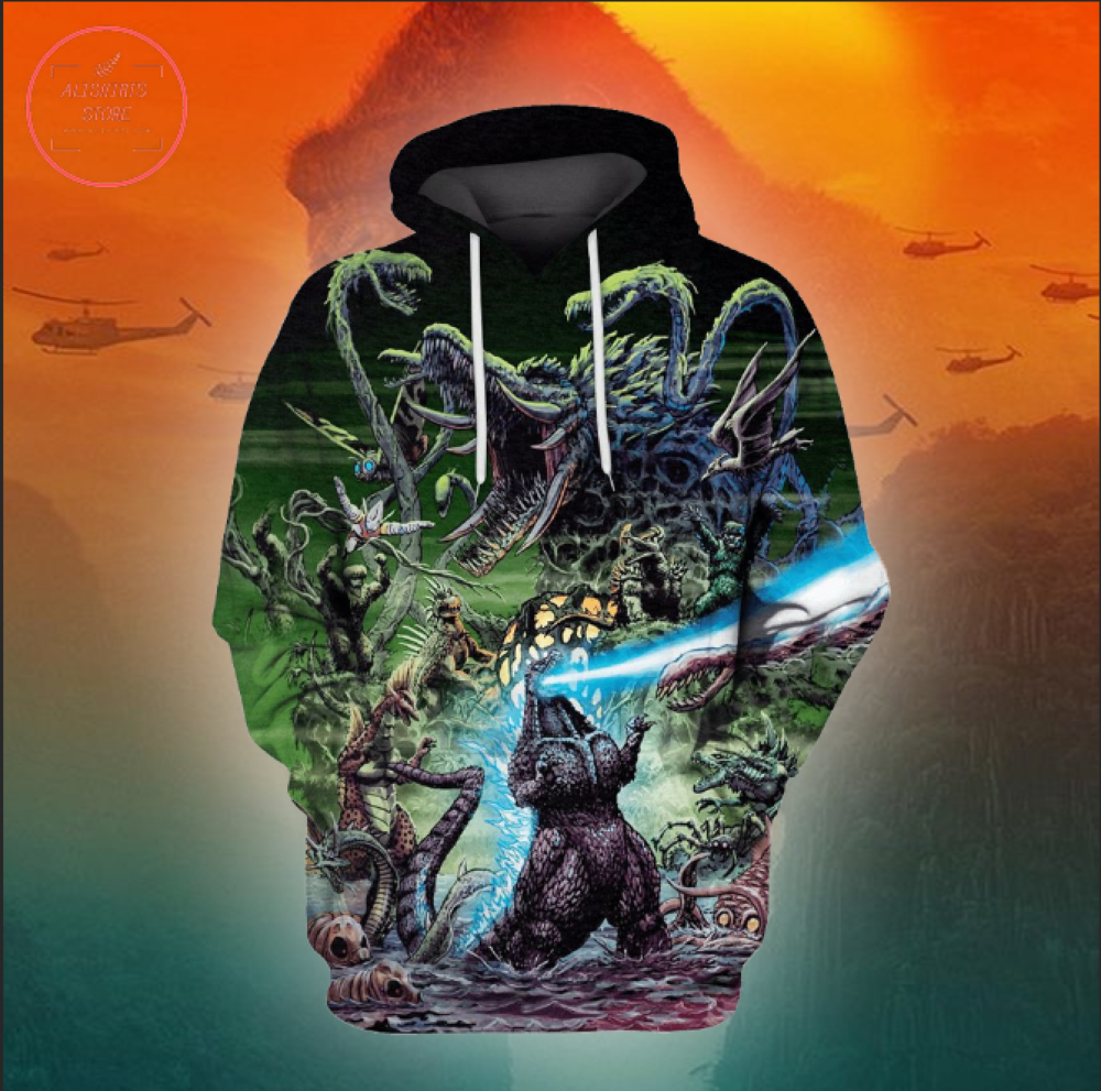 Godzilla 3D All Over Print Hoodie