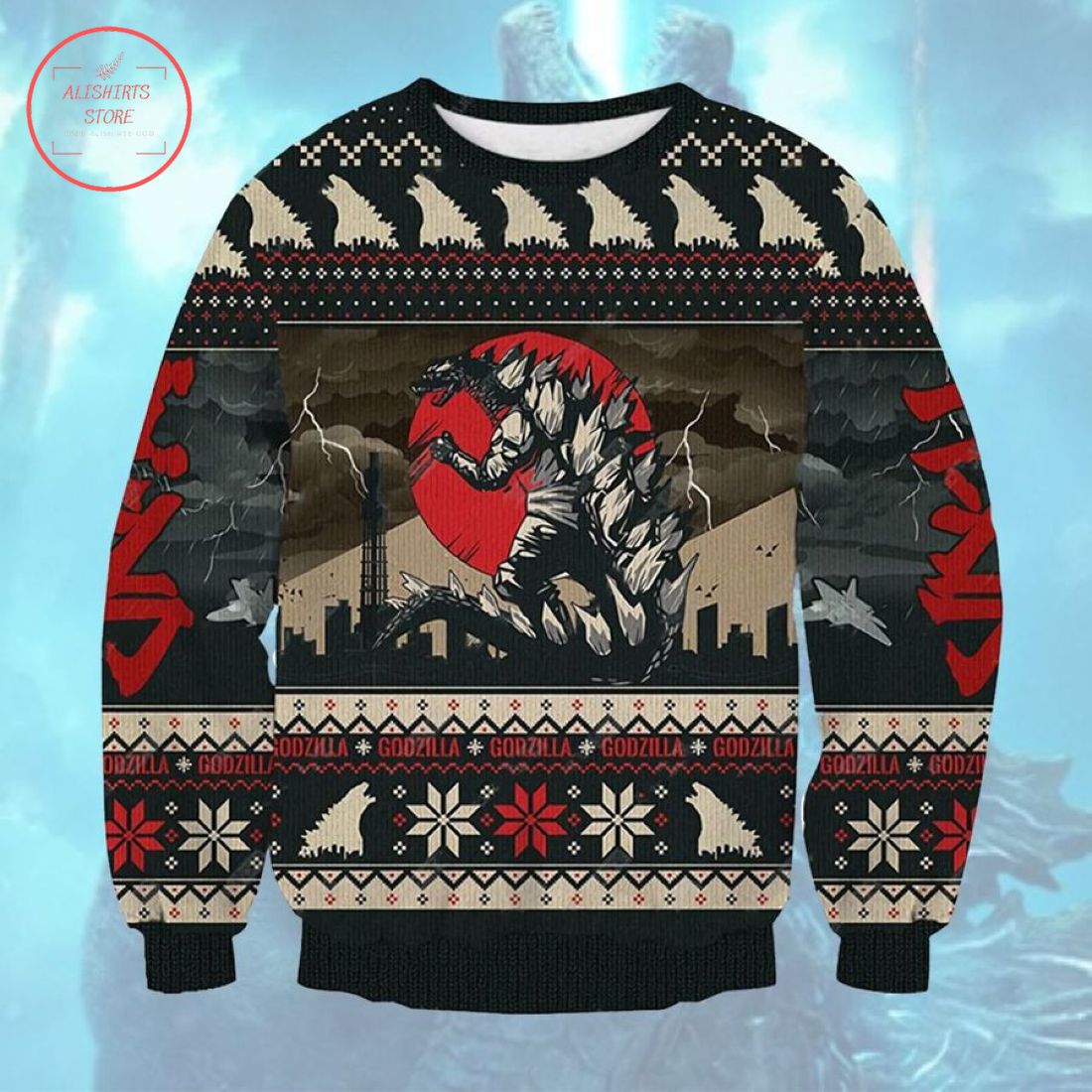 Godzilla Movie Ugly Christmas Sweater