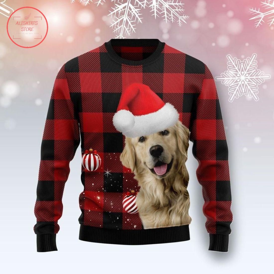 Golden Retriever Dog Ugly Christmas Sweater