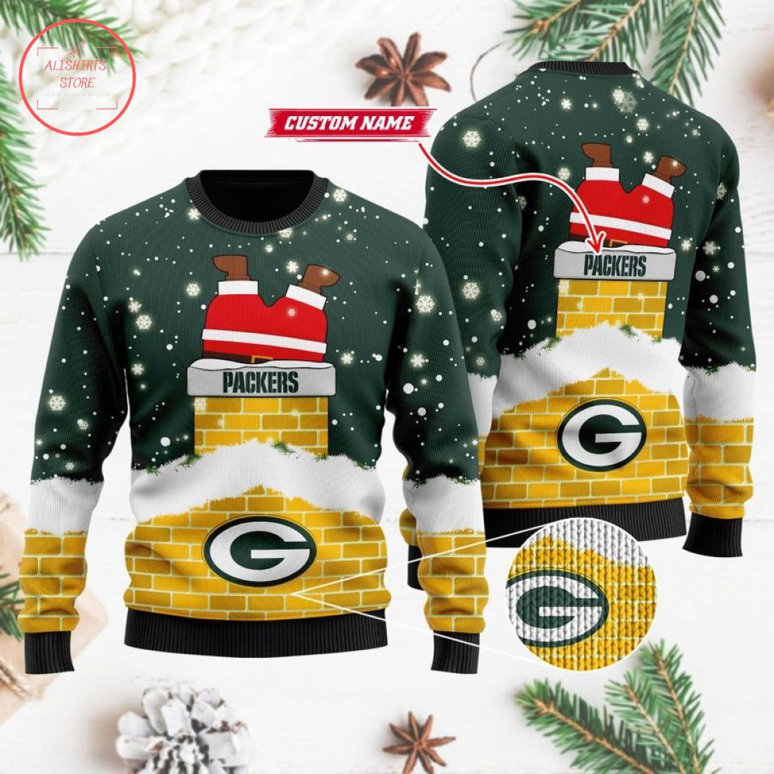 Green Bay Packers Santa Claus Custom Ugly Christmas Sweater