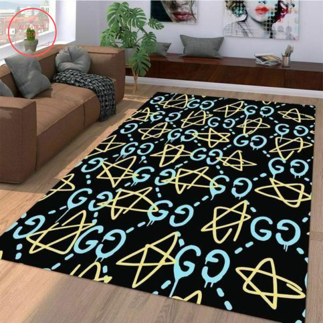 Gucci Logo Print Rug Area Rug Living Room Carpet