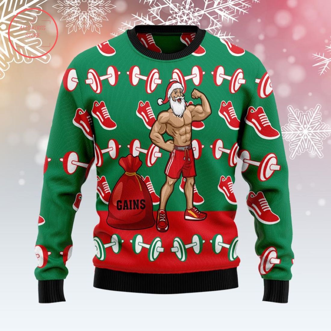 Gym Santa Ugly Christmas Sweater