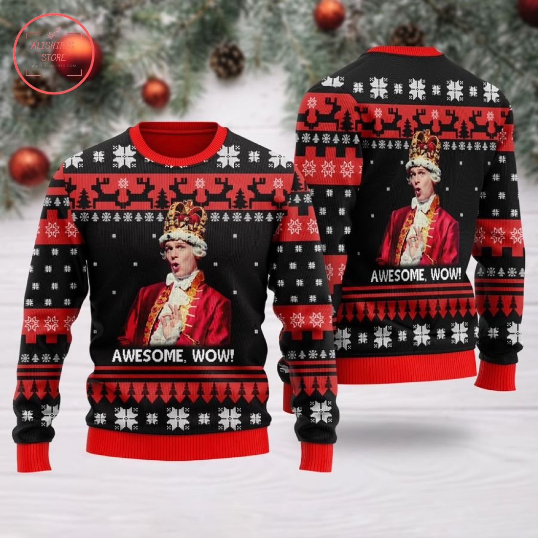 Hamilton King George Ugly Christmas Sweater