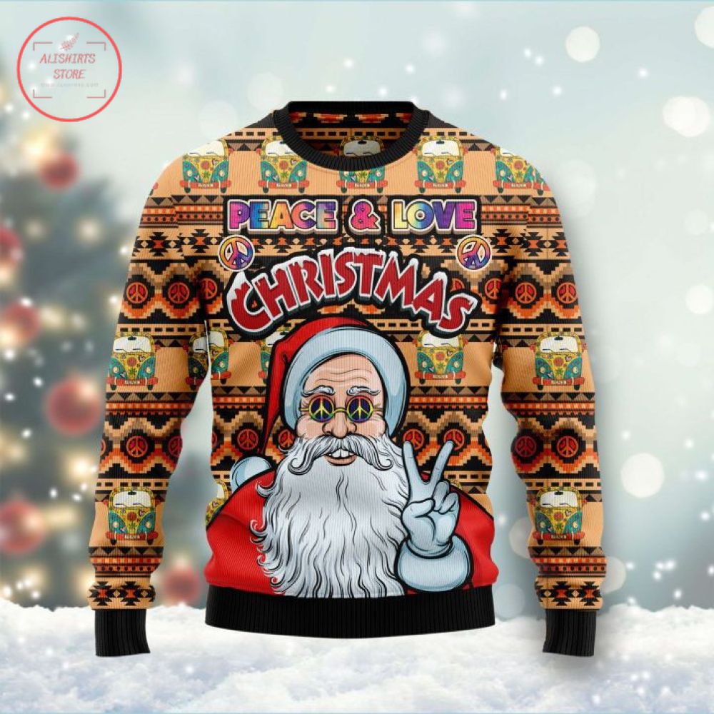 Hippie Santa Claus Ugly Christmas Sweater