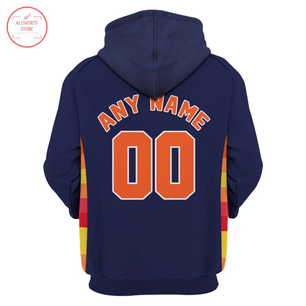 Houston Astros Navy Personalized Hoodie 3d