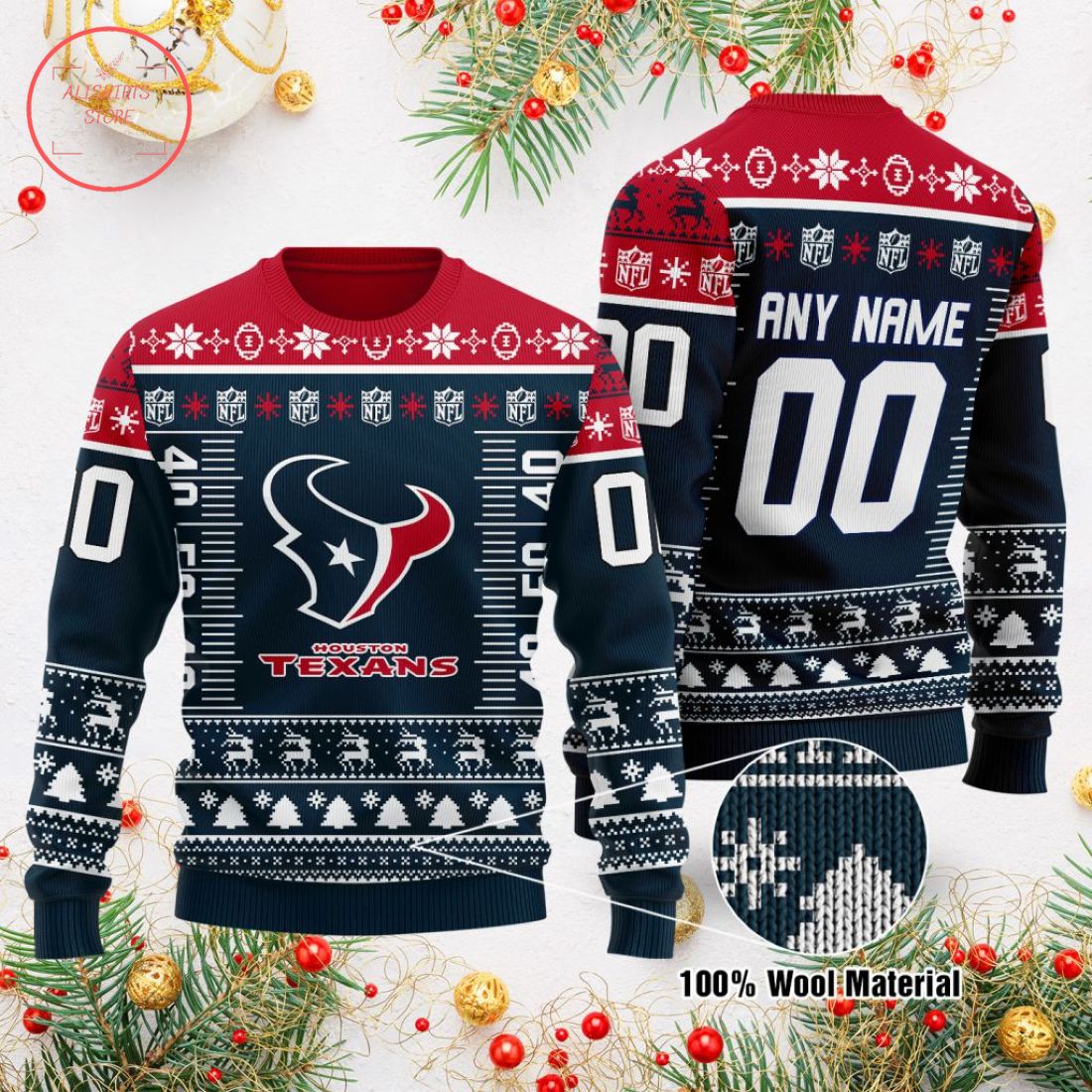 Houston Texans 2021 Custom Ugly Christmas Sweater