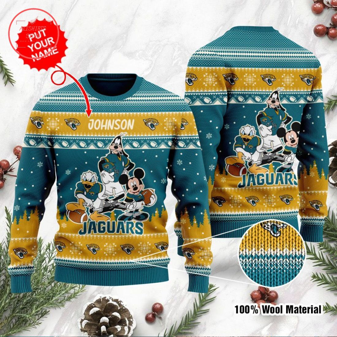 Jacksonville Jaguars Disney Custom Ugly Christmas Sweater
