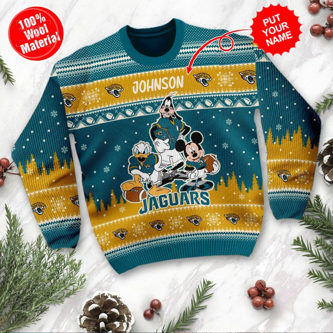 Jacksonville Jaguars Disney Custom Ugly Christmas Sweater