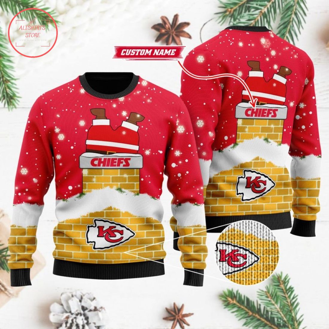 Kansas City Chiefs Santa Claus Custom Ugly Christmas Sweater