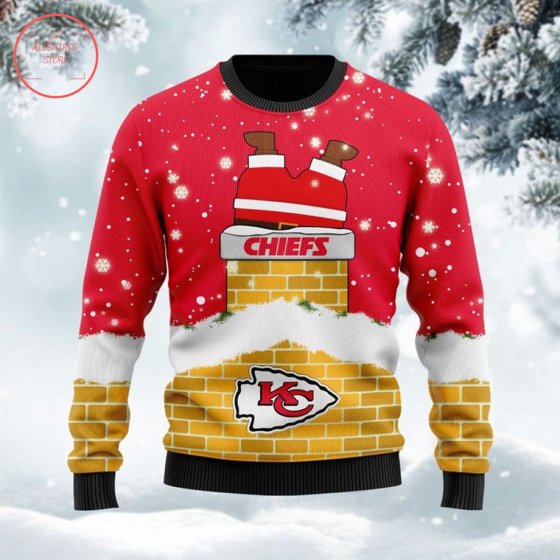 Kansas City Chiefs Santa Claus custom ugly Christmas sweater