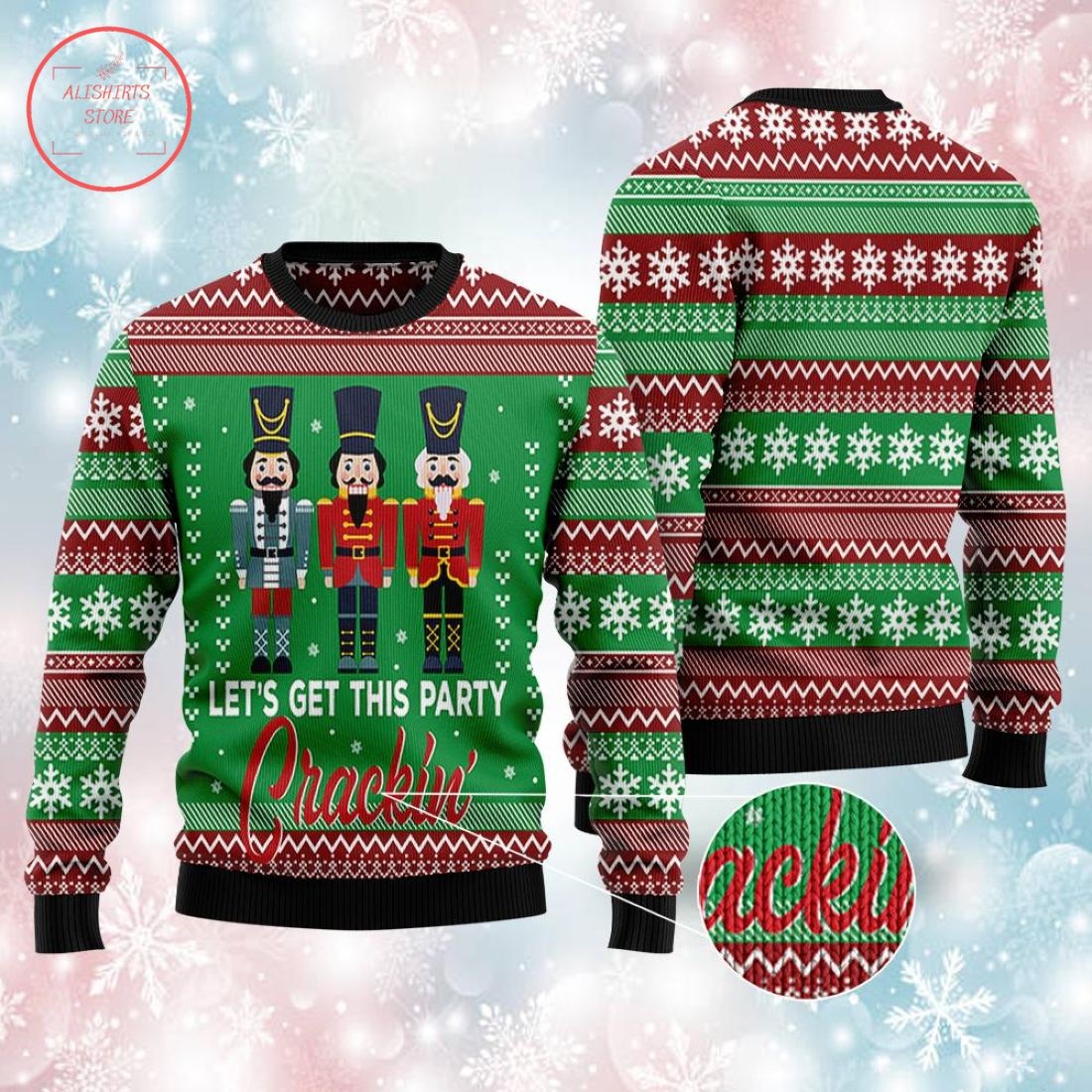 Let's Get This Party Crackin Nutcrackers Ugly Christmas Sweater