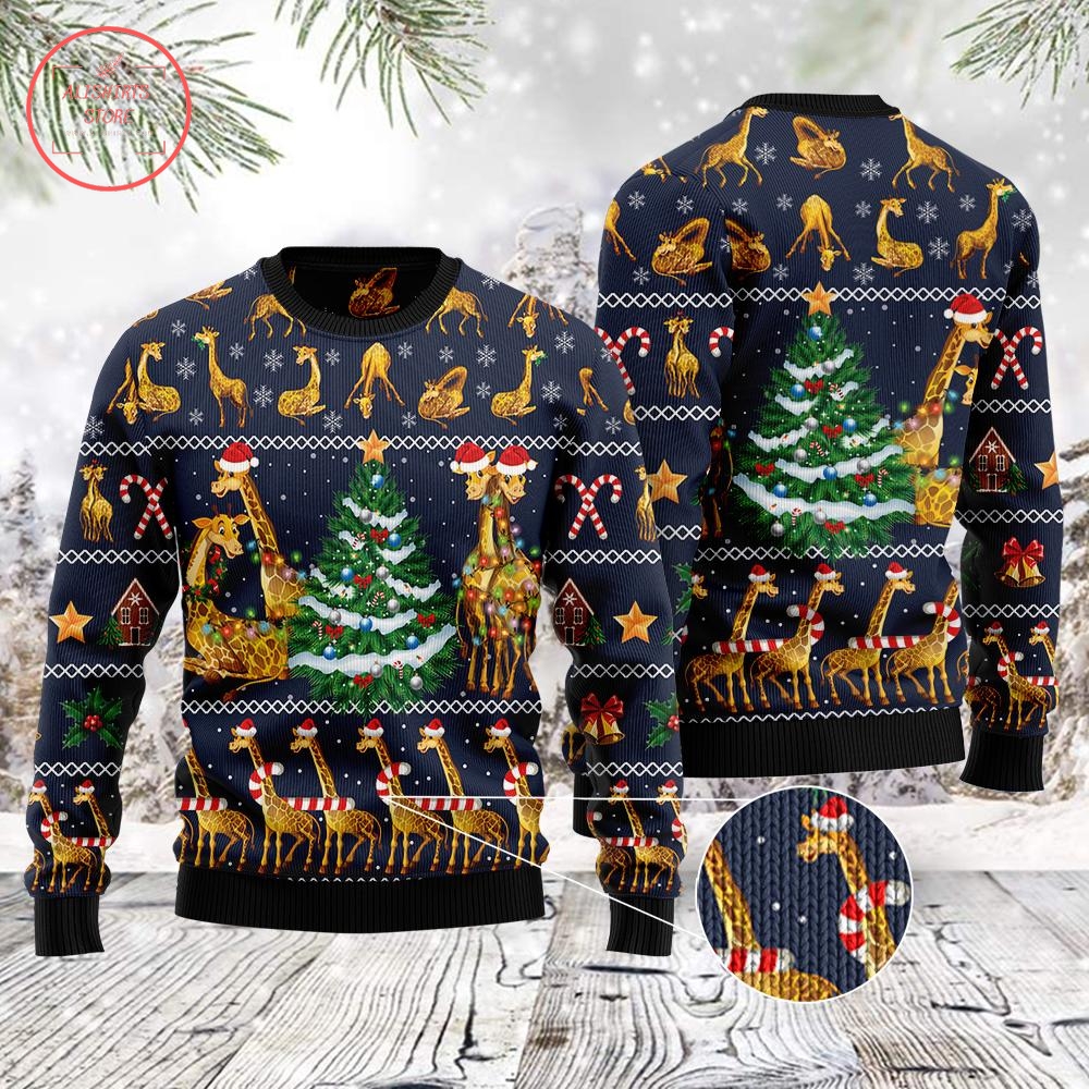 Love Giraffe Ugly Christmas Sweater