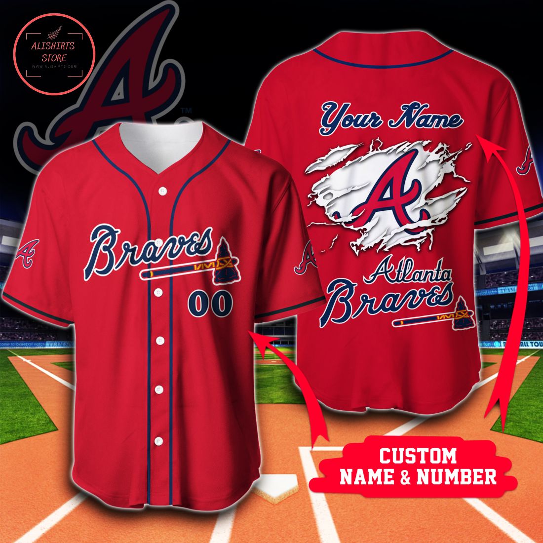 MLB Atlanta Braves Personalized Baseball Jersey