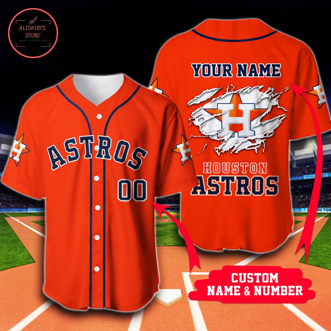 MLB Houston Astros Personalized Baseball Jersey