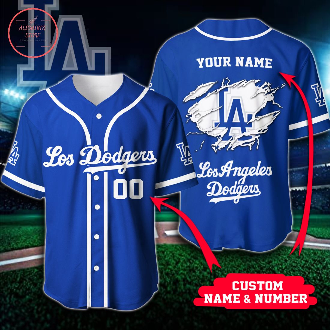 MLB Los Angeles Dodgers Personalized Baseball Jersey