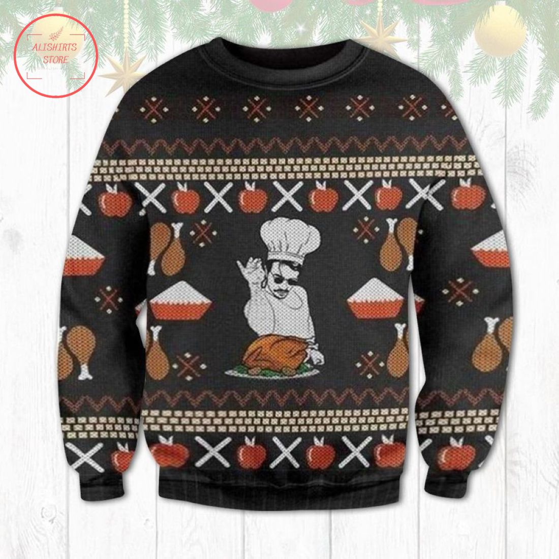 Master Chef Salt Bae Ugly Christmas Sweater