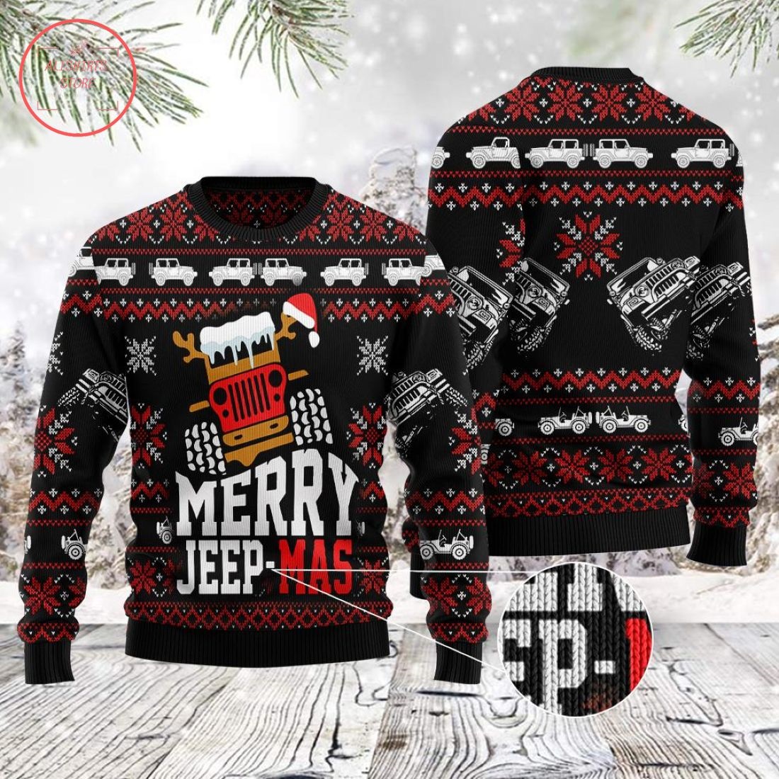 Merry Jeepmas Ugly Christmas Sweater