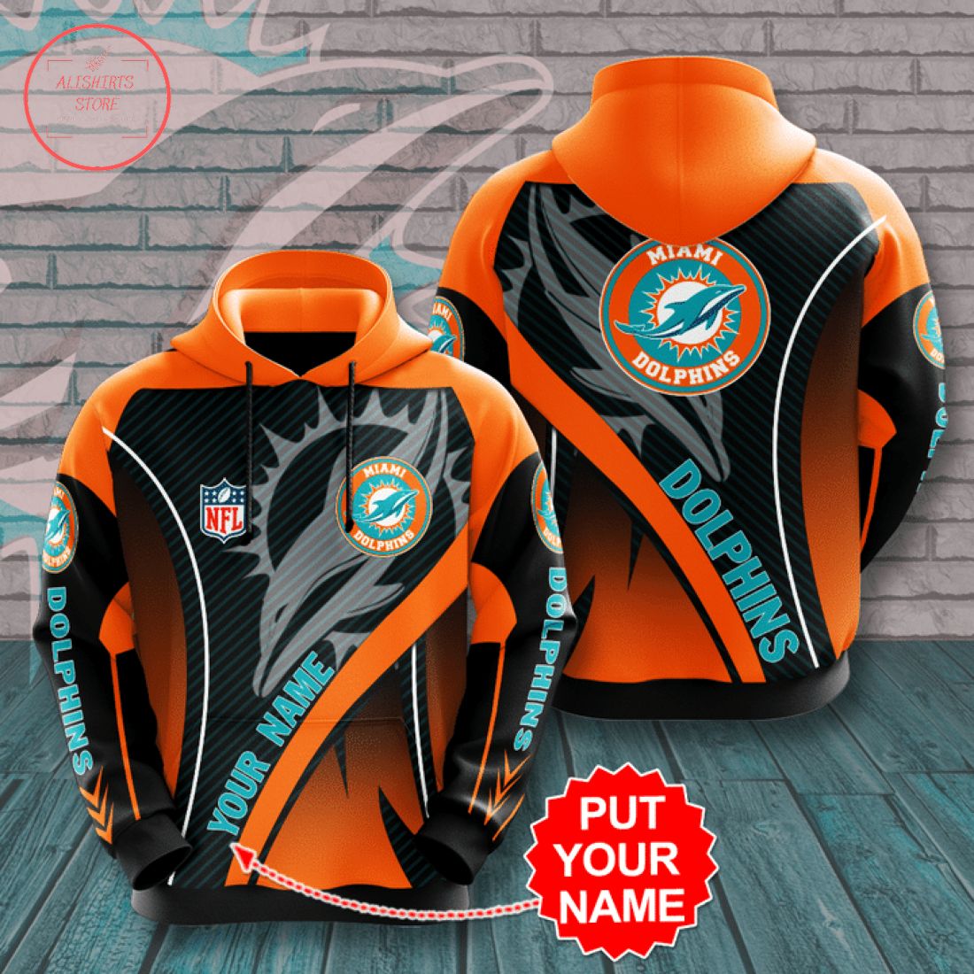 Miami Dolphins NFL Personalized Hoodie 3d