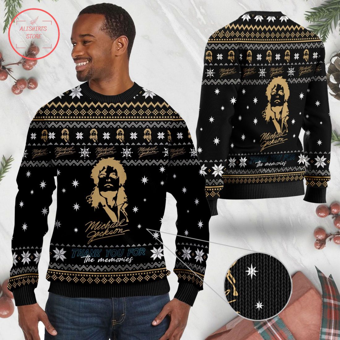 Michael Jackson Thank You For The Memories Ugly Christmas Sweater