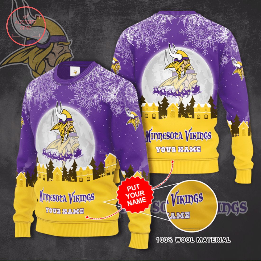 Minnesota Vikings Personalized Ugly Christmas Sweater