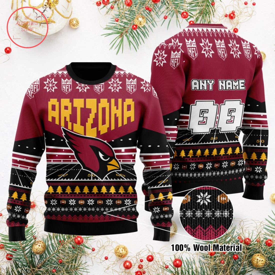 NFL Arizona Cardinals Custom Ugly Christmas Sweater