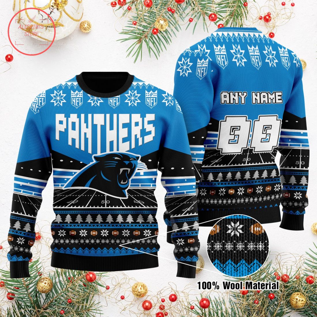 NFL Carolina Panthers Custom Ugly Christmas Sweater