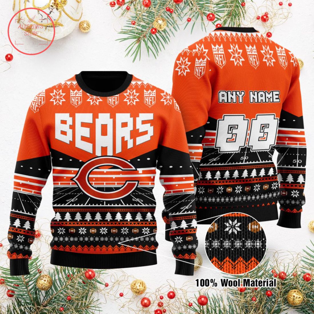 NFL Chicago Bears Custom Ugly Christmas Sweater