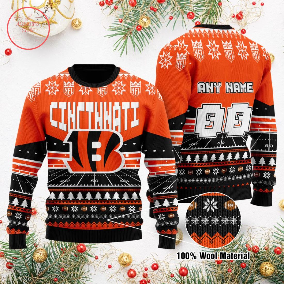 NFL Cincinnati Bengals Custom Ugly Christmas Sweater