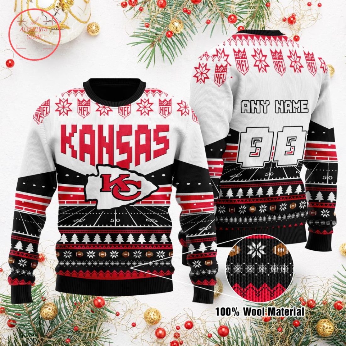 NFL Kansas City Chiefs Custom Ugly Christmas Sweater