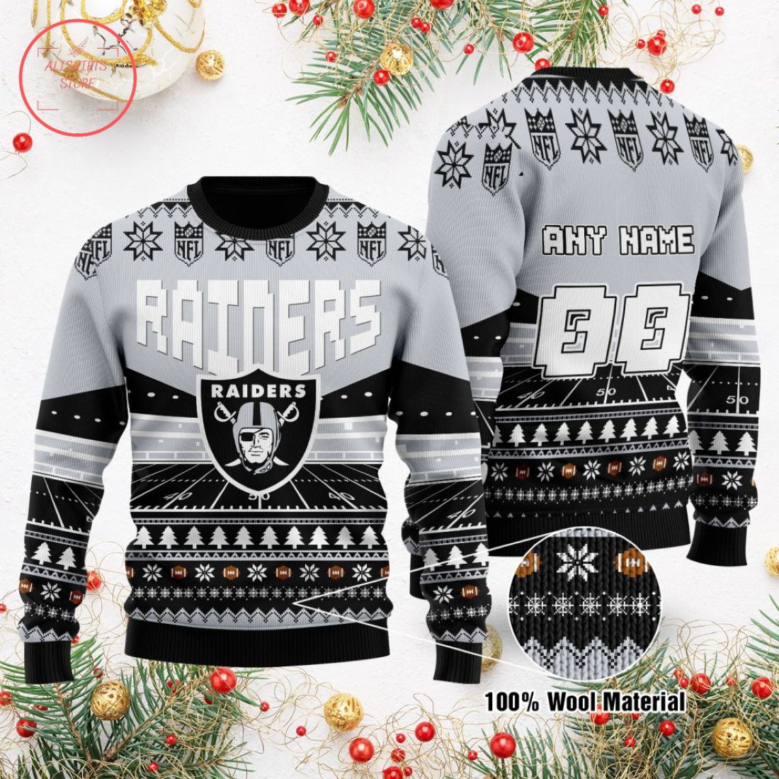 NFL Las Vegas Raiders Custom Ugly Christmas Sweater