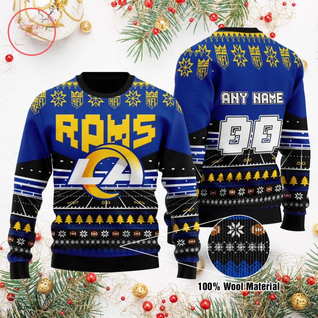 NFL Los Angeles Rams Custom Ugly Christmas Sweater