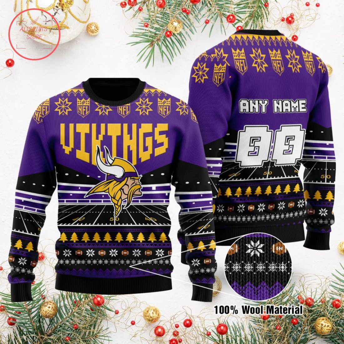 NFL Minnesota Vikings Custom Ugly Christmas Sweater