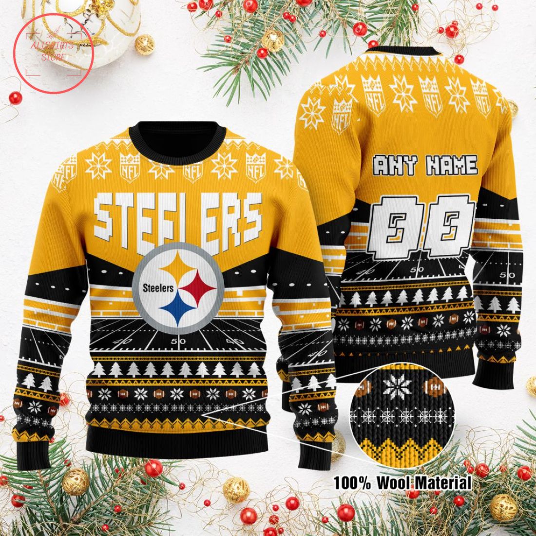 NFL Pittsburgh Steelers Custom Ugly Christmas Sweater