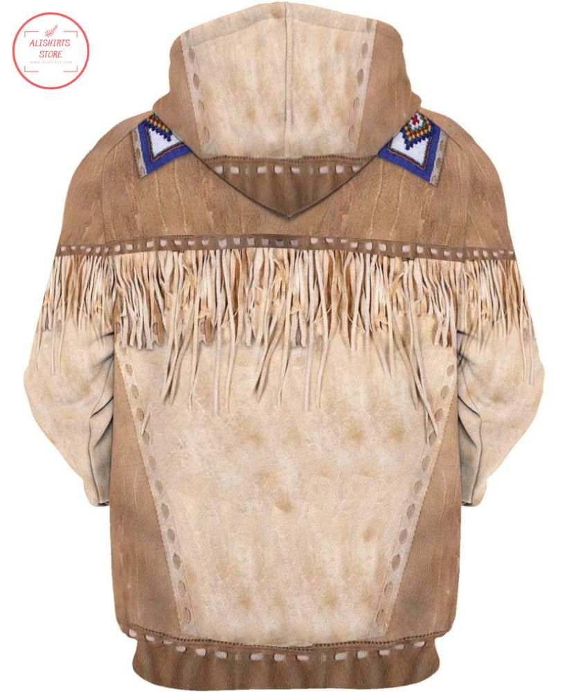 Native Buckskin Beaded 3D Hoodie