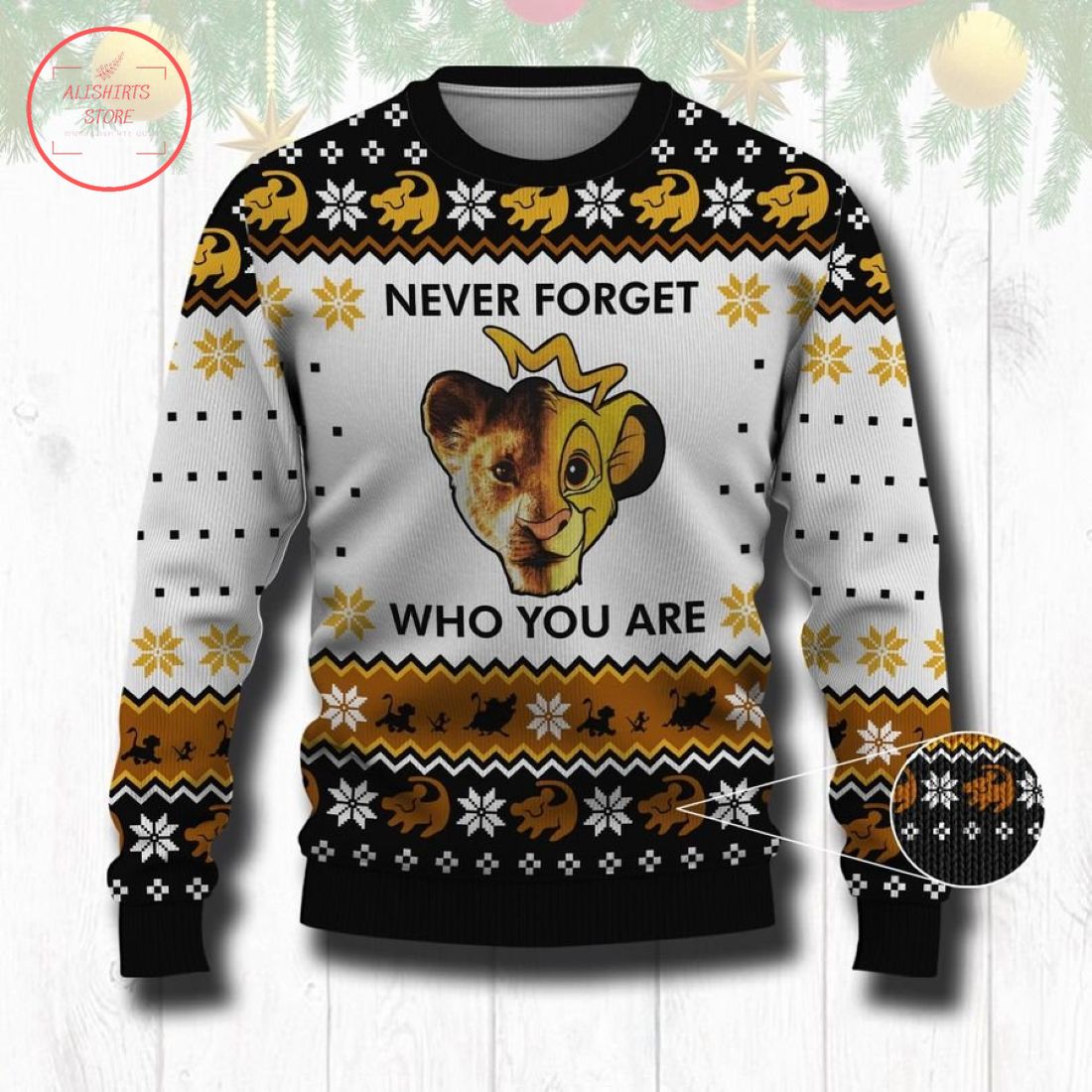 Never Forget Who You Are Lion King Ugly Christmas Sweater