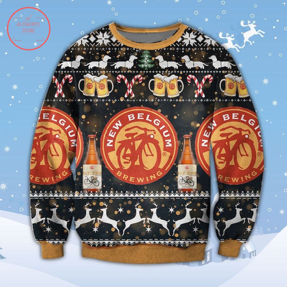 New Belgium Beer Ugly Christmas Sweater