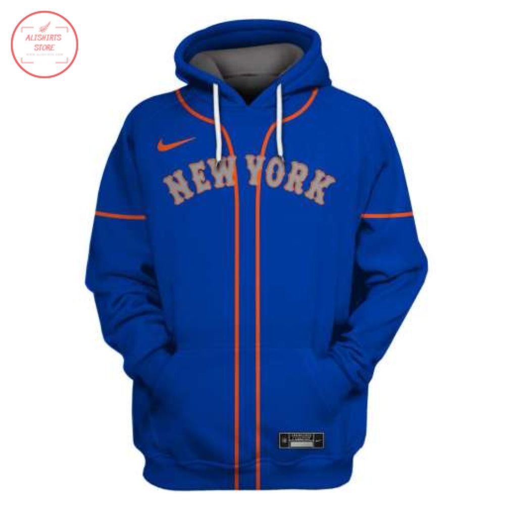 New York Mets Blue Personalized Hoodie 3d