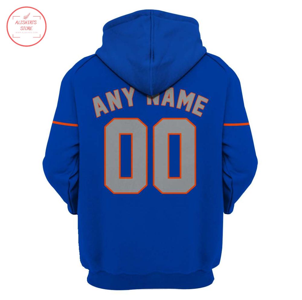 New York Mets Blue Personalized Hoodie 3d